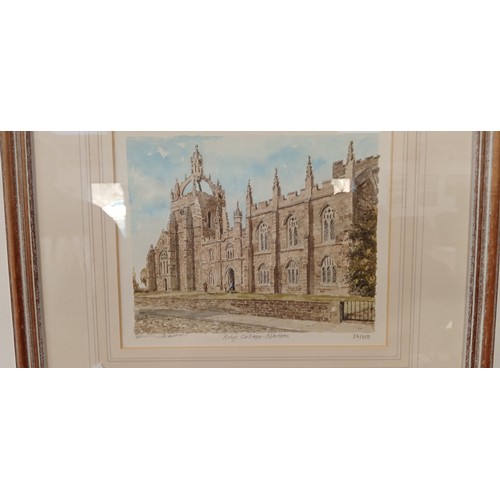 223 - 3 coloured Aberdeen limited edition prints Marischal, Kings and Town House