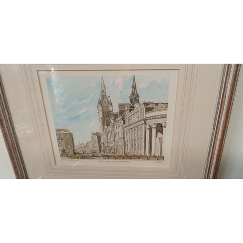 223 - 3 coloured Aberdeen limited edition prints Marischal, Kings and Town House