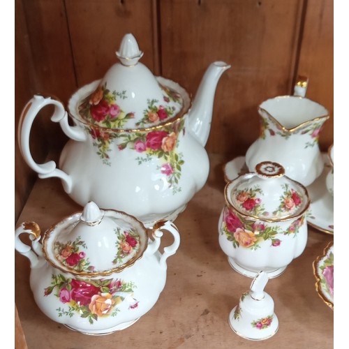 246 - Selection of Royal Albert Country Rose to include plates, teapot, sugar dish and more