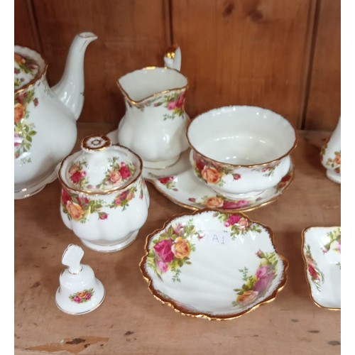 246 - Selection of Royal Albert Country Rose to include plates, teapot, sugar dish and more