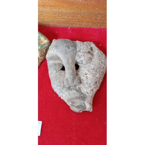 268 - Pair of vintage stone face masks