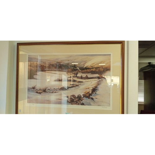 283 - Framed Eric Auld limited edition print 198/400 signed Winter in Glengairn