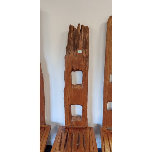 293 - Rustic driftwood tall backed chair