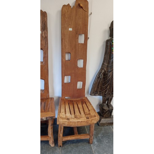 294 - Rustic driftwood tall backed chair