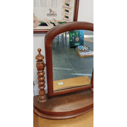 297 - Oak side table and dressing table mirror