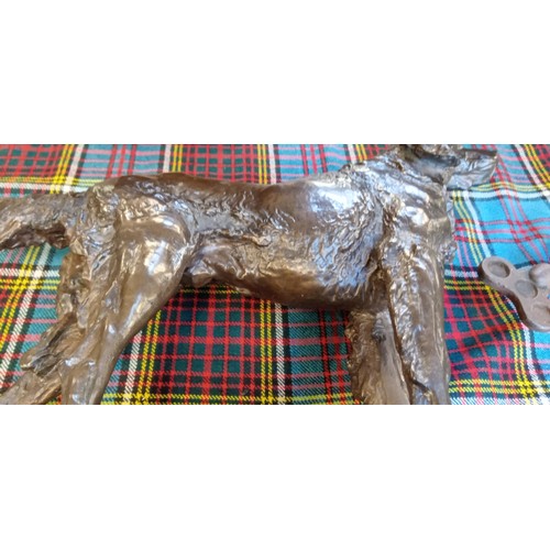 312 - Cold bronze retriever dog statue