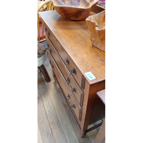 339 - Pair of English oak 3 drawer chest