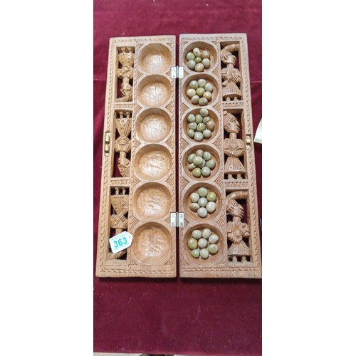 363 - Oriental Mancala board and pebbles game