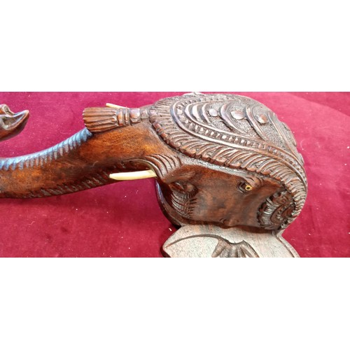 368 - Indian elephant wooden statue head