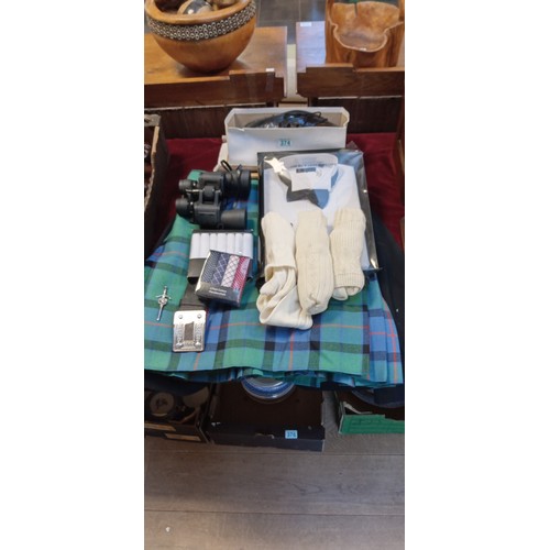 374 - Vintage kilt, jacket, socks, belt, brogues and more