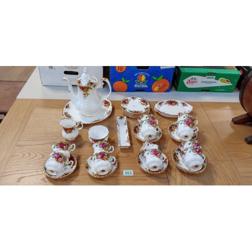 403 - Royal Albert Old Country Roses coffee set and tea cups