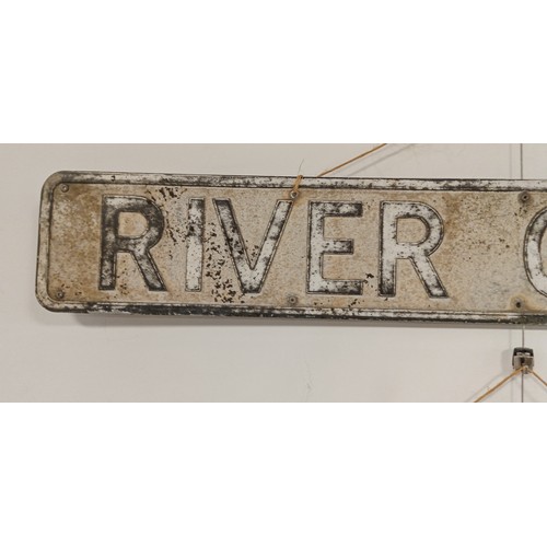 4 - River Caroy original metal sign 1m long approx.