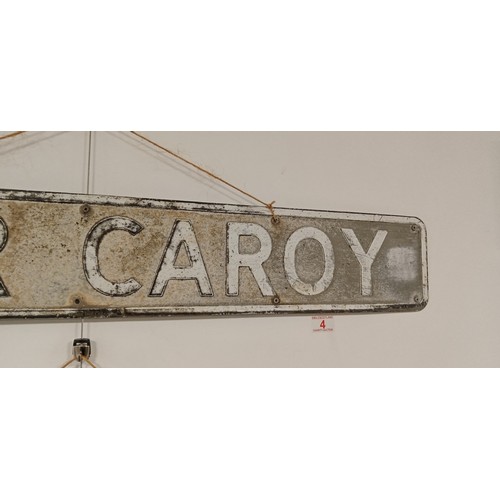 4 - River Caroy original metal sign 1m long approx.