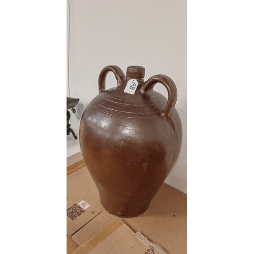 44 - Large glazed flagon 50cm high approx.