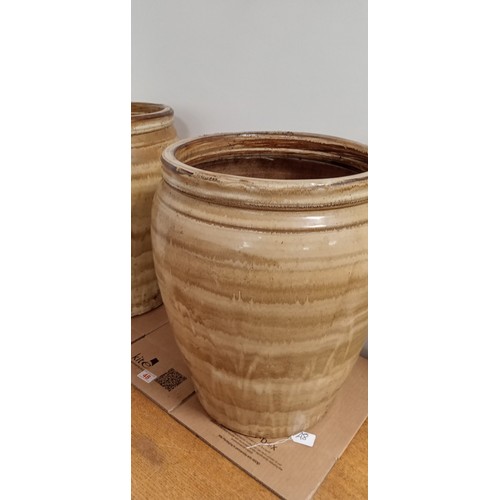 48 - Pair of large glazed plant pots