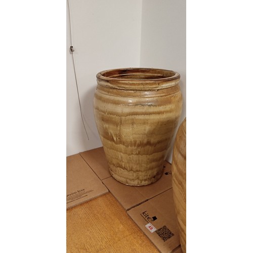 48 - Pair of large glazed plant pots