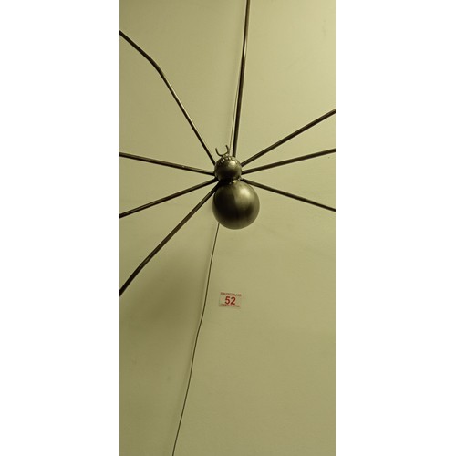 52 - Metal wall hanging spider 120cm wide approx.