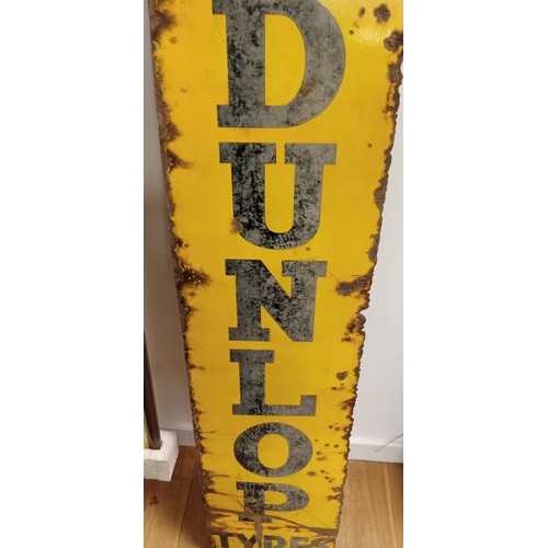 54 - Enamel Dunlop Stock tyres original complete sign 155cm x 30cm approx.