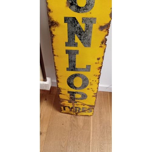 54 - Enamel Dunlop Stock tyres original complete sign 155cm x 30cm approx.