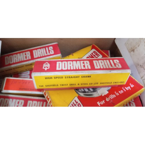 77 - Large selection of NOS Dormer drills plus Dormer drill stand