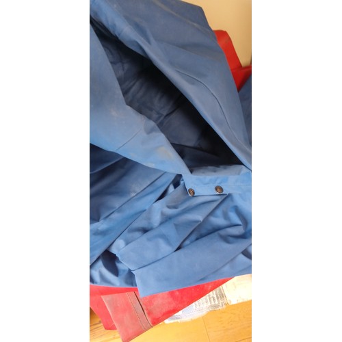 89 - Selection of waterproof overalls and canvas