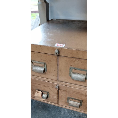 167 - Vintage 4 drawer metal cabinet