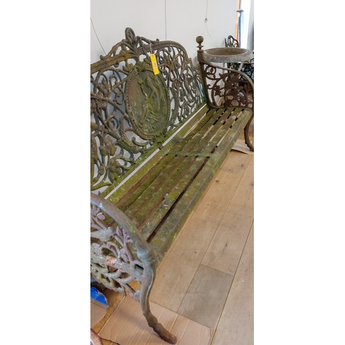 190 - Very heavy metal bench 185cm long approx.