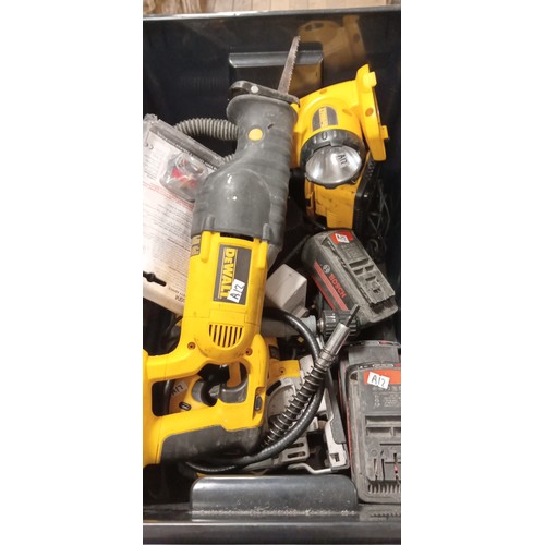 202 - Box of Dewalt and Bosch tools A/F