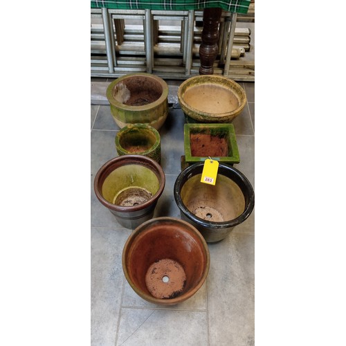 283 - 7x ceramic plant pots in various sizes