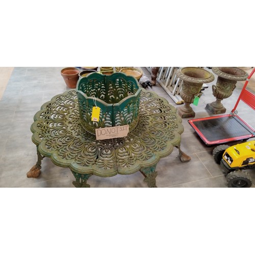 284 - Very heavy cast iron circular tree seat believed circa 1980. 150cm diameter and tree hole is 54cm di... 