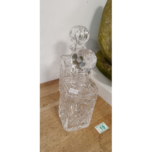 19 - 2 rectangular shaped decanters