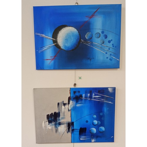 59 - 2 abstract canvases by K Fe Gsmarena