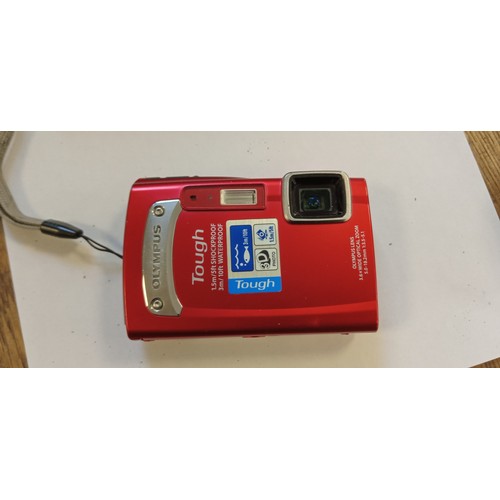 7 - Olympus XA 2 electronic flash camera made in Japan plus Olympus tough TG-310 14 megapixel camera