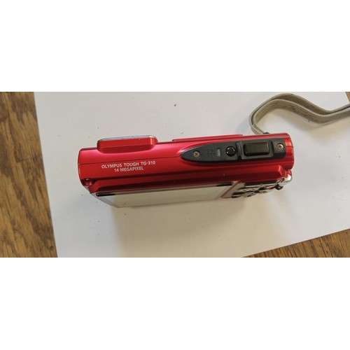 7 - Olympus XA 2 electronic flash camera made in Japan plus Olympus tough TG-310 14 megapixel camera