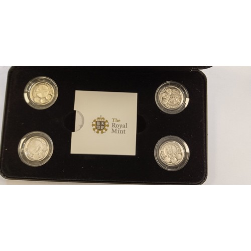 18 - Royal Mint 2011 UK Edinburgh £1 silver proof coin set with COAS (1 COA is missing)