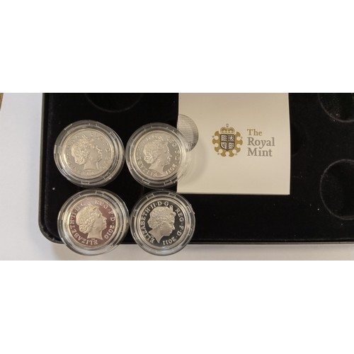 18 - Royal Mint 2011 UK Edinburgh £1 silver proof coin set with COAS (1 COA is missing)