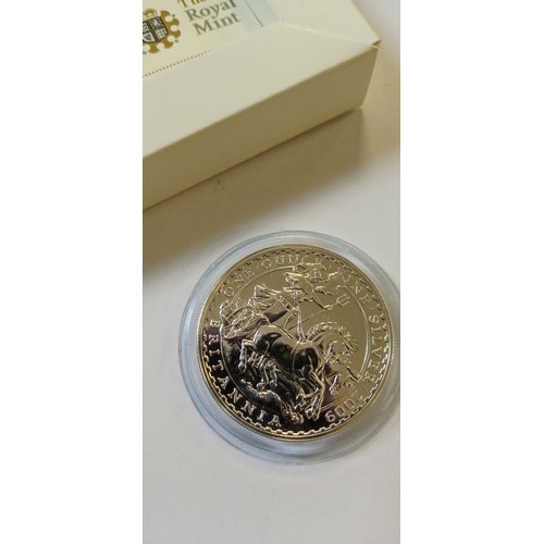 21 - Royal Mint Britannia 2009 UK 1oz silver bullion coin with certificate and in original box