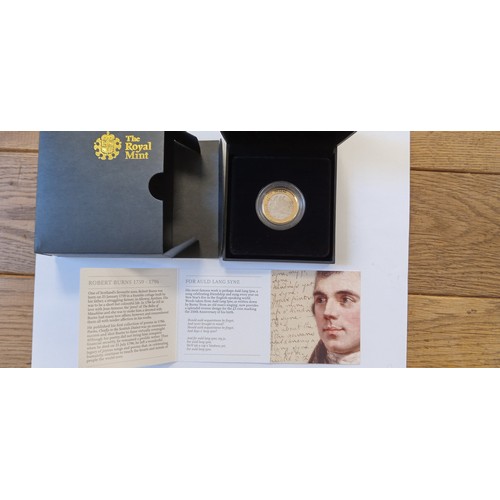 23 - Royal Mint 2009 Robert Burns £2 silver proof coin with COA and original box