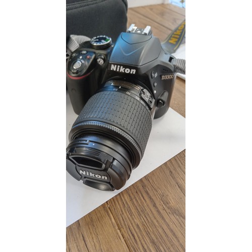 4 - Nikon D3300 digital camera plus Nikon DX AF-S Nikkor 55-200mm 1:4.5.6G lens in original case and acc... 