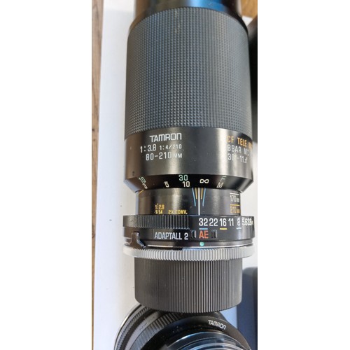 13 - Tamron CF tele macro BBar MC 80-210mm lens plus Tamron Hoya 52mm skylight lens and Pentax AF260Sa fl... 