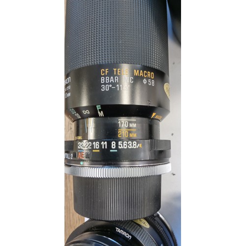 13 - Tamron CF tele macro BBar MC 80-210mm lens plus Tamron Hoya 52mm skylight lens and Pentax AF260Sa fl... 