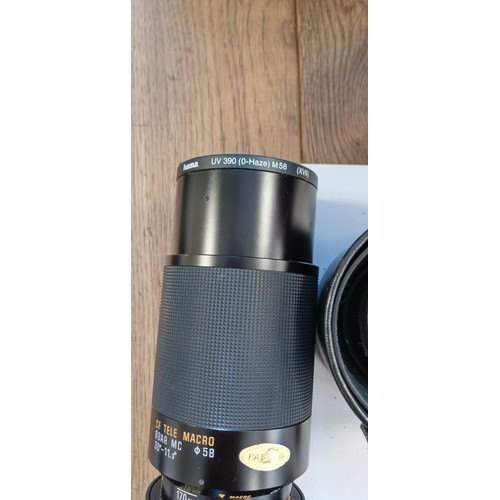 13 - Tamron CF tele macro BBar MC 80-210mm lens plus Tamron Hoya 52mm skylight lens and Pentax AF260Sa fl... 