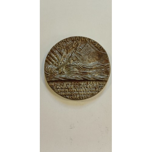 27 - British replica of the German Lusitania meadallion originally designed by Karl Goetz to commemorate ... 