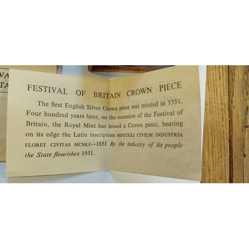 28 - 2 Festival of Britain crowns 1951, Churchill coin and 5 shilling ER coin