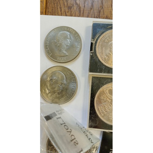 29 - Selection of collectable coins to include Churchill and more see photos