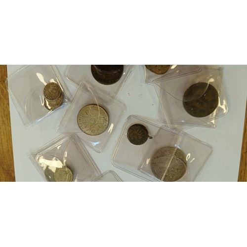 31 - Selection of Victorian and vintage believed silver coins