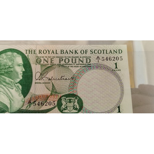 34 - The royal Bank of Scotland £1 note September 1967 portrait of Lord Ilay