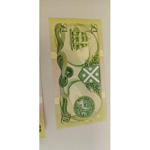 37 - 3 Consecutive numbered the last ever Bank of Scotland £1 notes with the Serial E/13 signed by Sir Th... 
