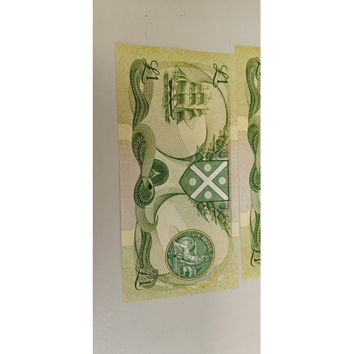37 - 3 Consecutive numbered the last ever Bank of Scotland £1 notes with the Serial E/13 signed by Sir Th... 
