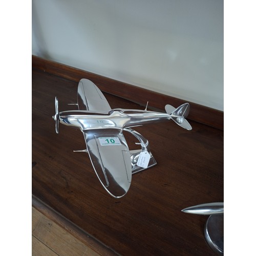 10 - Aluminium Spitfire on stand